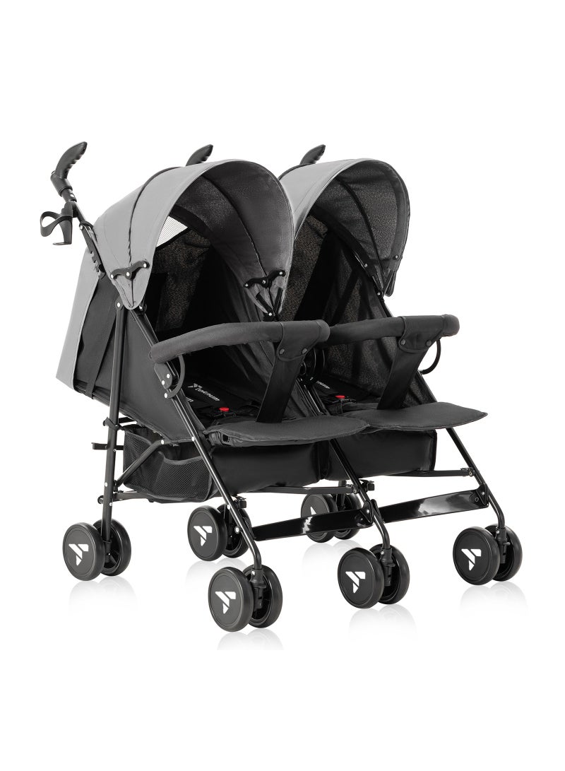 Baby Twin Stroller Fellow With Lightweight And Foldable - Grey