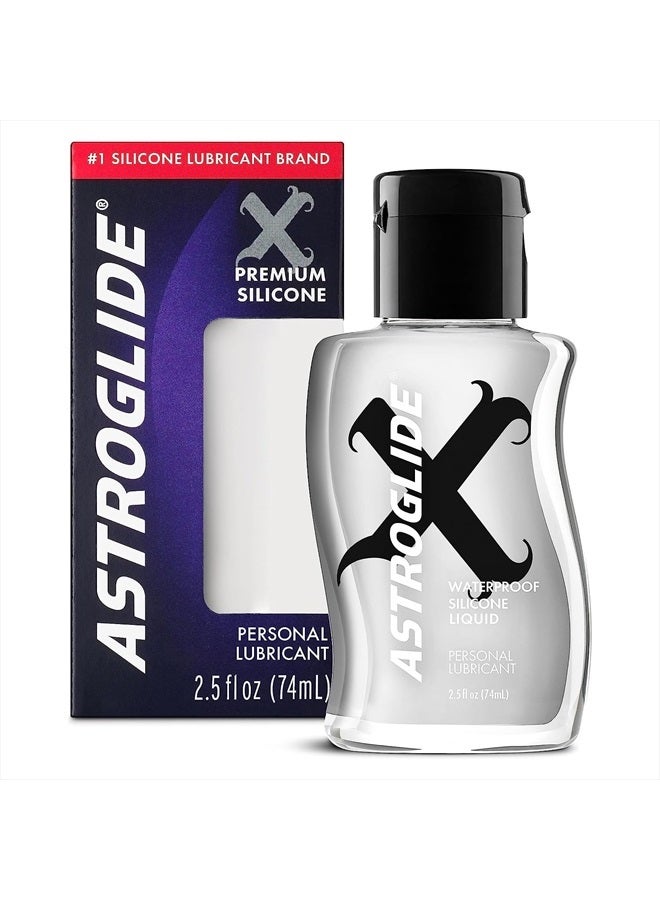 Silicone Lube 2.5oz, X Premium Personal Lubricant, Waterproof For Water Play, Travel-Friendly