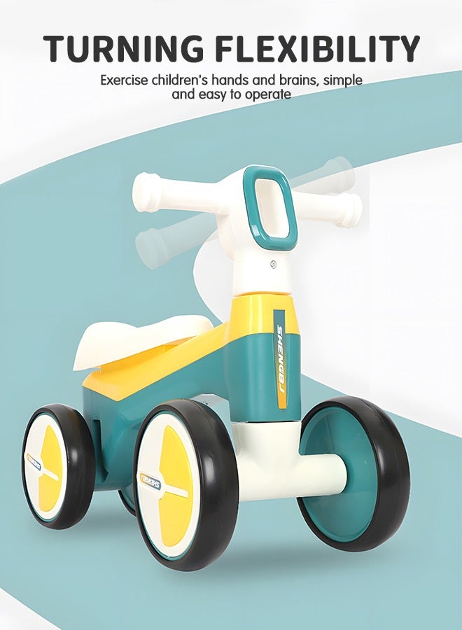 Baby Balance Bike with Music and Light, No Pedal Toddler Balance Bike, Children Walker Baby Walker Riding Infant Car with 4 Silence Wheels, Baby First Riding on Toys for 1 Years Old Boys Girls