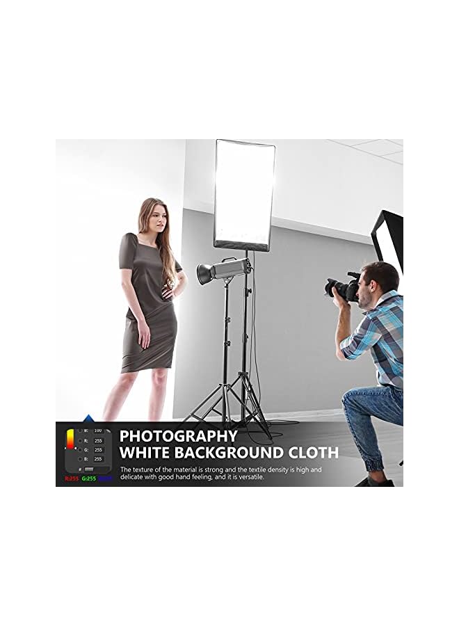 9 x 13 feet/2.8 x 4 meters Photography Background Photo Video Studio Polyester Backdrop Background Screen, Backdrop Stand Not Included (White)