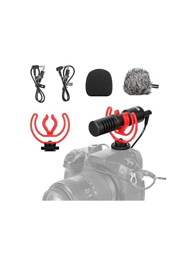 New Camera Super-Cardioid Video Shotgun Condenser Microphone By-Mm1+ With Headphone Monitoring For Camera Camcorder Android Iphone Mac Pc Live Stream Recording