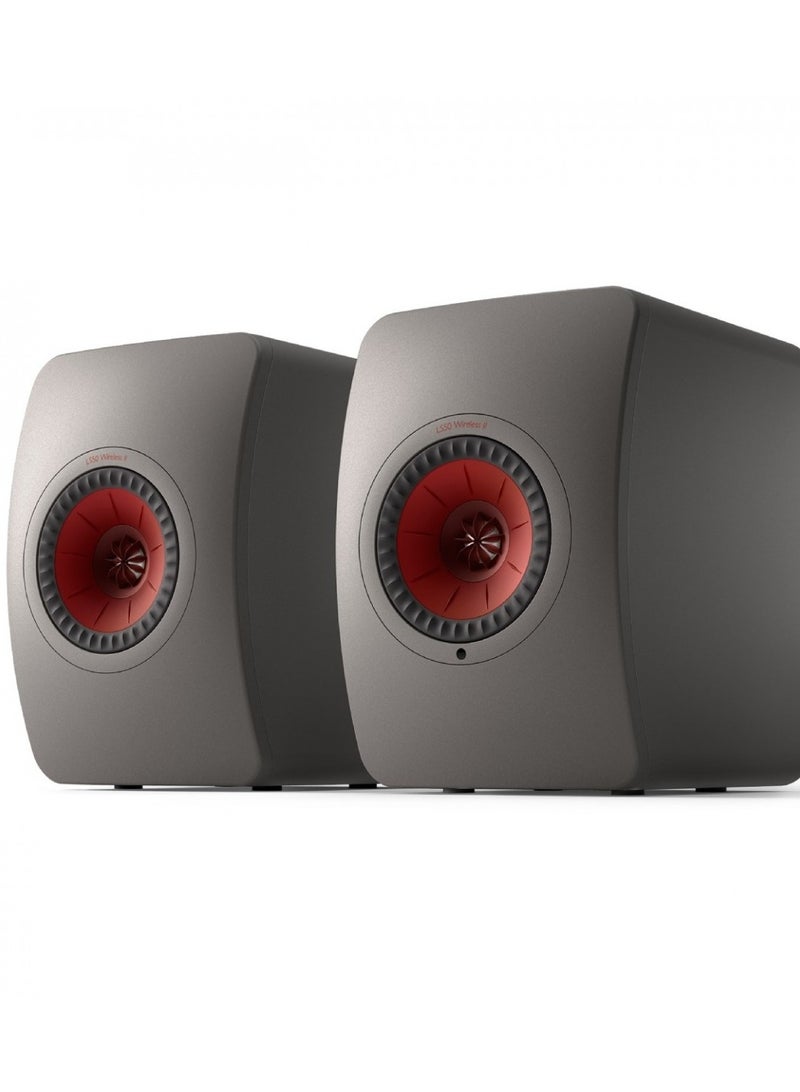 KEF LS50W MKII Wireless Speakers (Pair), Titanium Grey