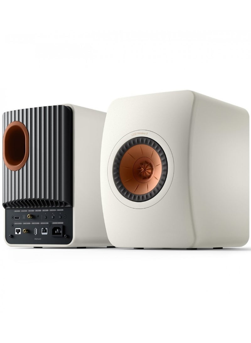 KEF LS50W MKII Wireless Speakers (Pair), Mineral White