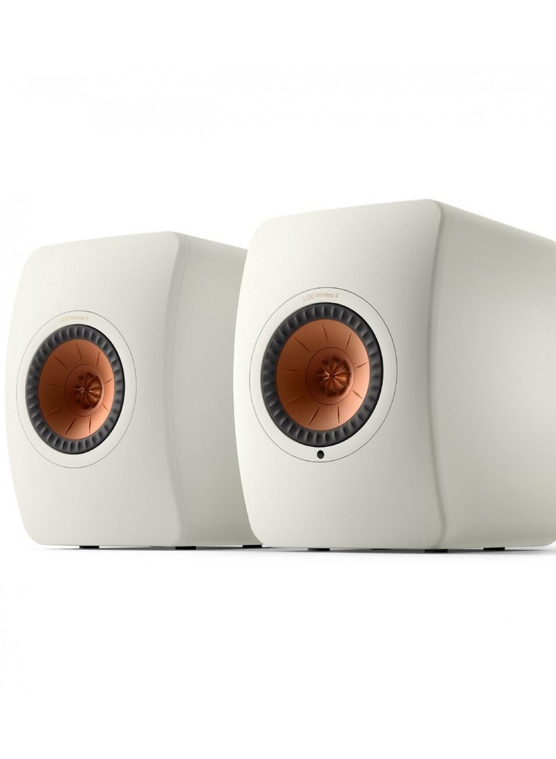 KEF LS50W MKII Wireless Speakers (Pair), Mineral White