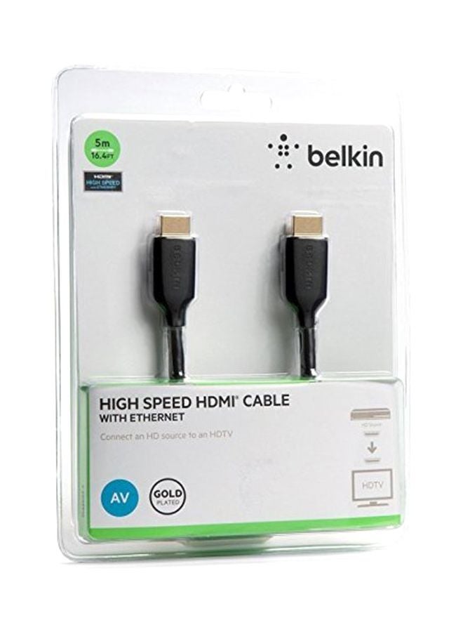 Gold Plated High Speed HDMI Cable With Ethernet Black