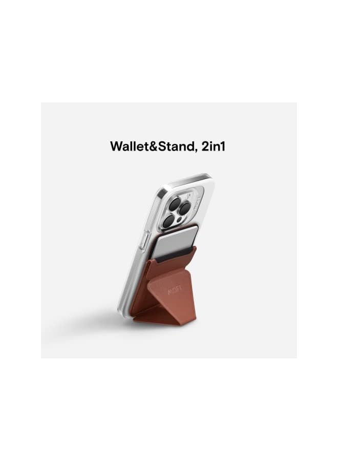 Wallet Stand for iPhone 14/13/12 Series Compatible Phone Stand with 3 Viewing Angles, Sienna Brown