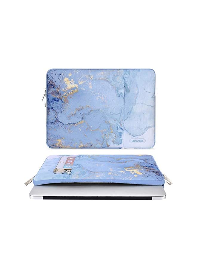 Laptop Sleeve Case Compatible With Macbook Air 11, 11.6-12.3 Inch Acer Chromebook R11/Hp Stream/Samsung/Asus/Surface Pro X/7/6/5/4/3, Polyester Vertical Watercolor Marble Bag, Blue