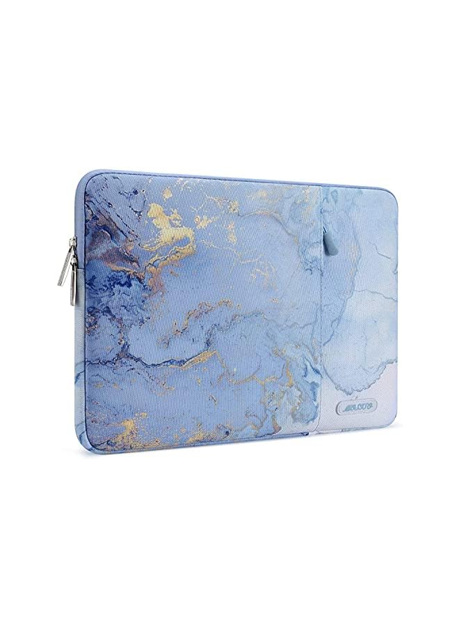 Laptop Sleeve Case Compatible With Macbook Air 11, 11.6-12.3 Inch Acer Chromebook R11/Hp Stream/Samsung/Asus/Surface Pro X/7/6/5/4/3, Polyester Vertical Watercolor Marble Bag, Blue