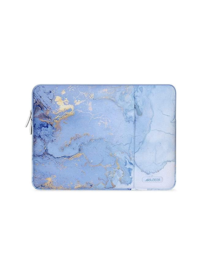 Laptop Sleeve Case Compatible With Macbook Air 11, 11.6-12.3 Inch Acer Chromebook R11/Hp Stream/Samsung/Asus/Surface Pro X/7/6/5/4/3, Polyester Vertical Watercolor Marble Bag, Blue