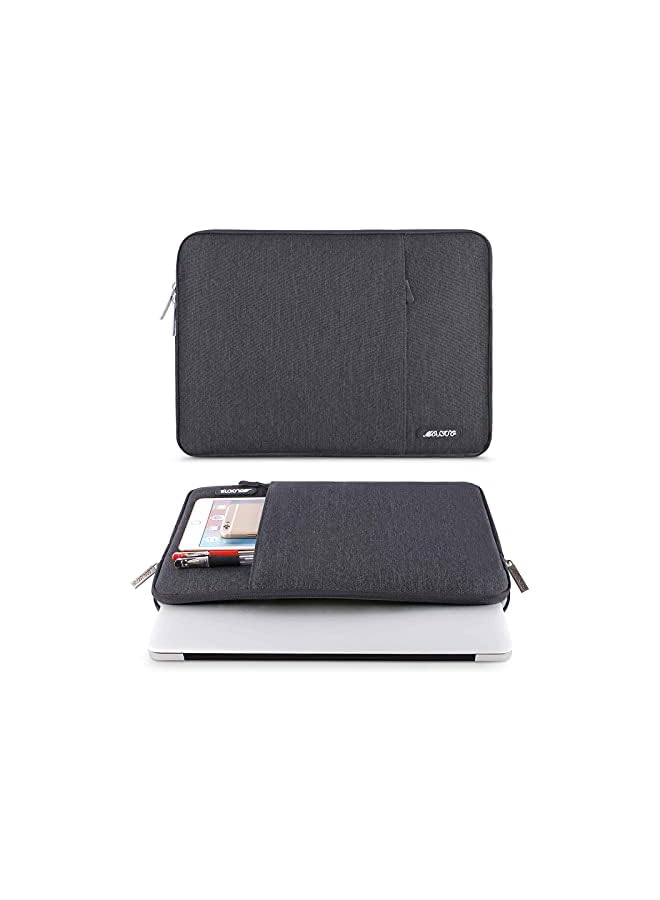 Laptop Sleeve Bag Compatible With Macbook Air/Pro, 13-13.3 Inch Notebook, Compatible With Macbook Pro 14 Inch 2023-2021 A2779 M2 A2442 M1, Polyester Vertical Case With Pocket, Space Gray