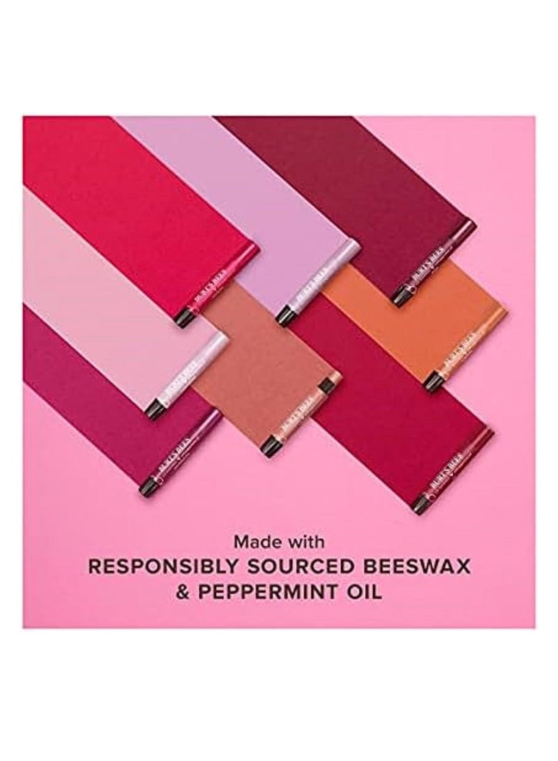 Burt's Bees Shimmer Lip Tint Set, Mothers Day Gifts for Mom Tinted Lip Balm Stick, Moisturizing for All Day Hydration with Natural Origin Glowy Pigmented Finish & Buildable Color, Rhubarb (4-Pack)