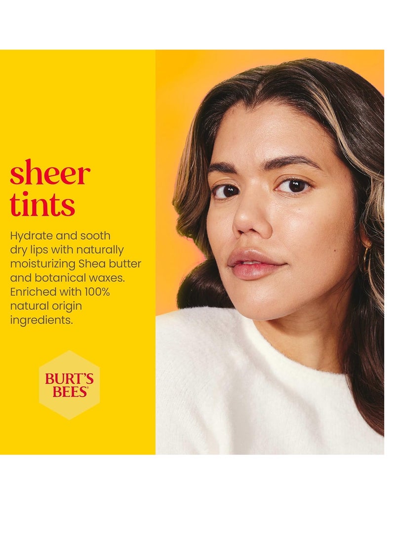 Burt's Bees Lip Tint Balm, Mothers Day Gifts for Mom with Long Lasting 2 in 1 Duo Tinted Balm Formula, Color Infused with Deeply Hydrating Shea Butter for a Buildable Finish, Soft Hibiscus (2-Pack)