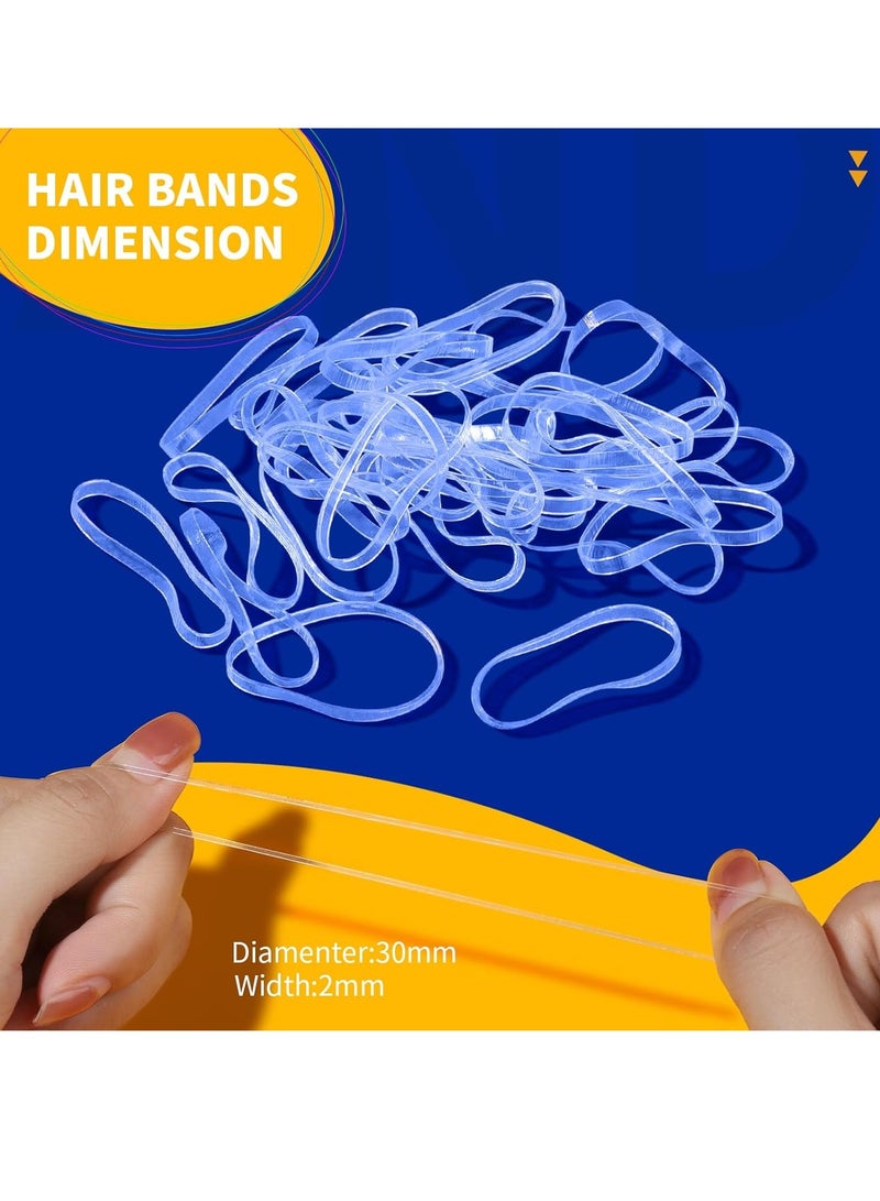 Teenitor Clear Elastic Hair Bands, 2000pcs Mini Hair Rubber Bands, Hair Ties, Soft Hair Elastics Ties, 2mm in Width and 30mm in Length