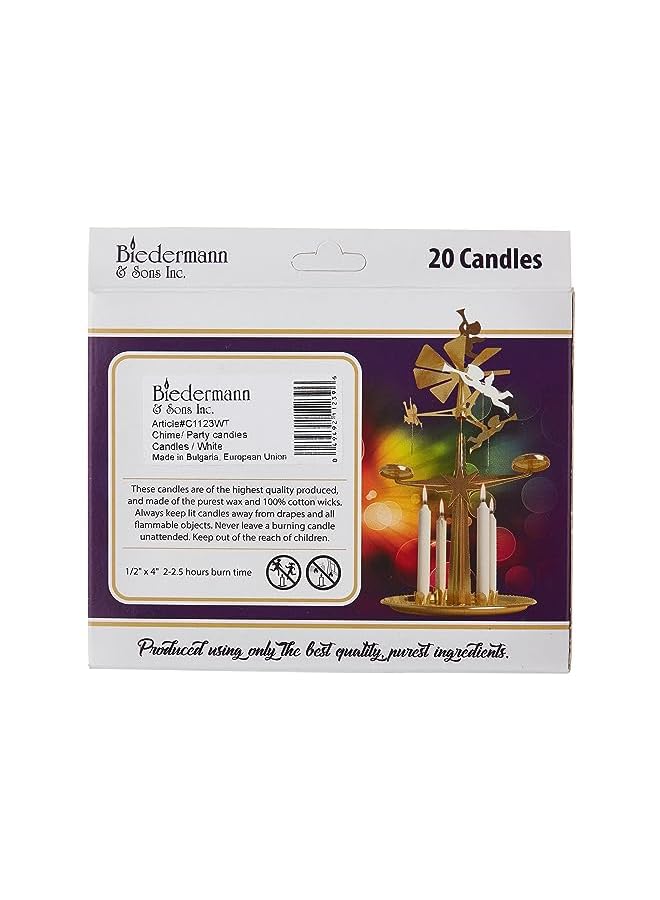 & Sons Chime or Tree Candles 20-Count Box, White