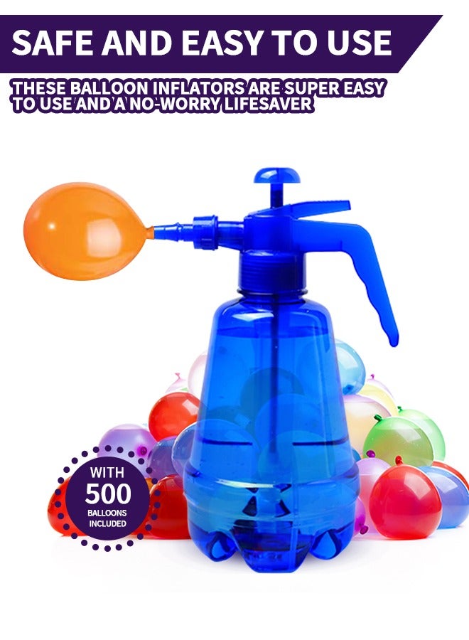 Water/Air Balloon Pumping Station Emoji Blaster - 500 Balloons Water Filler Balloon Pump Kit - Summer Outdoor Backyard Fun Activity For Kids