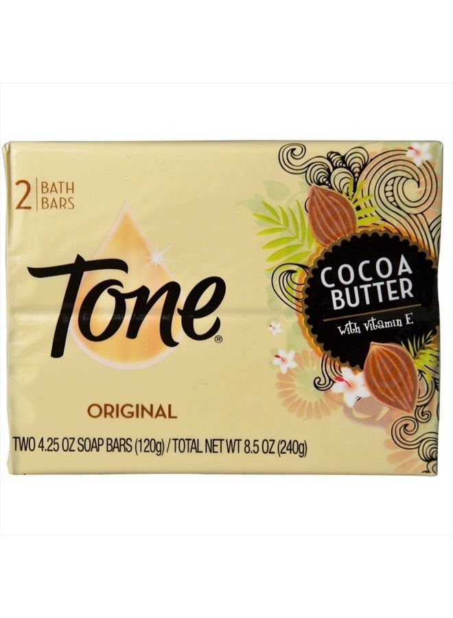 Tone Bath Bars, Cocoa Butter 4.25 Ounce (Pack of 2)