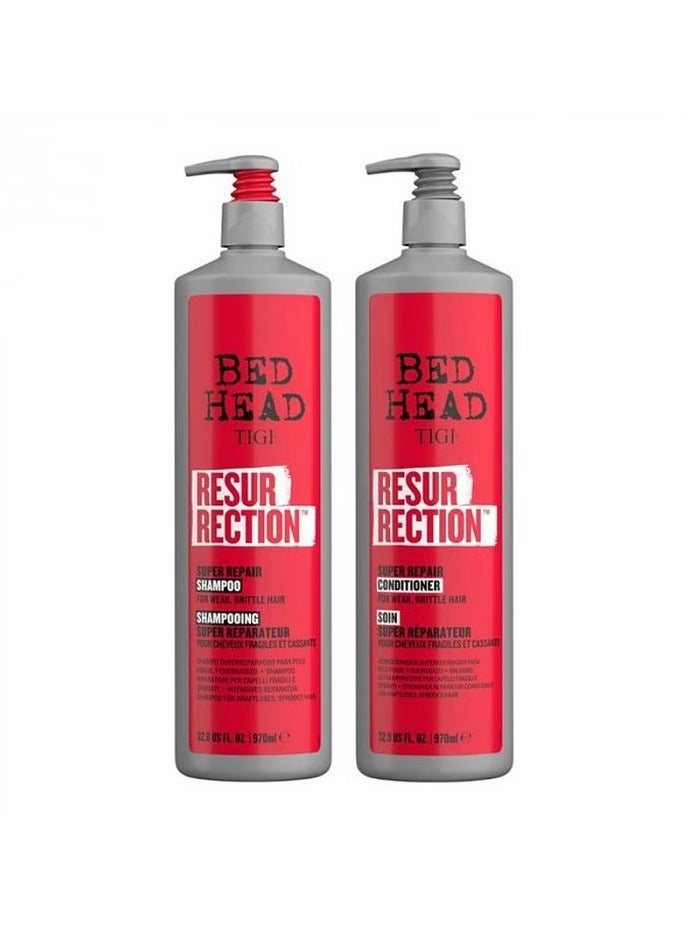 Bed Head Resurrection Repair Shampoo and Conditioner for dry, damaged hair Duo Set 970ml x 2