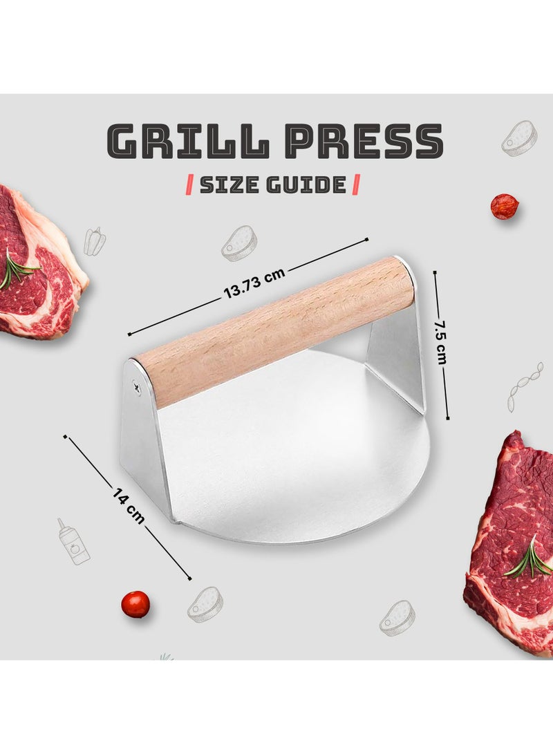 Stainless Steel Burger Press, 5.5