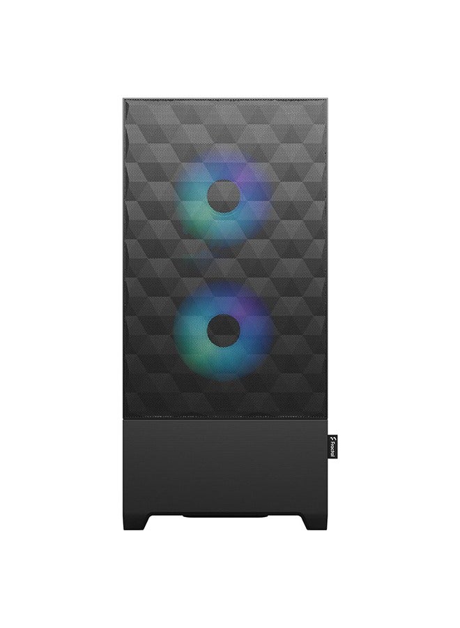 Pop Air ATX Mid Tower Gaming Case, Tempered Glass Clear Tint, 7 Expansion Slots, 2x 120/140 mm Fan, 2x 5.25” Drive Mounts, Up To 280mm Radiator Support, RGB Black | FD-C-POR1A-06