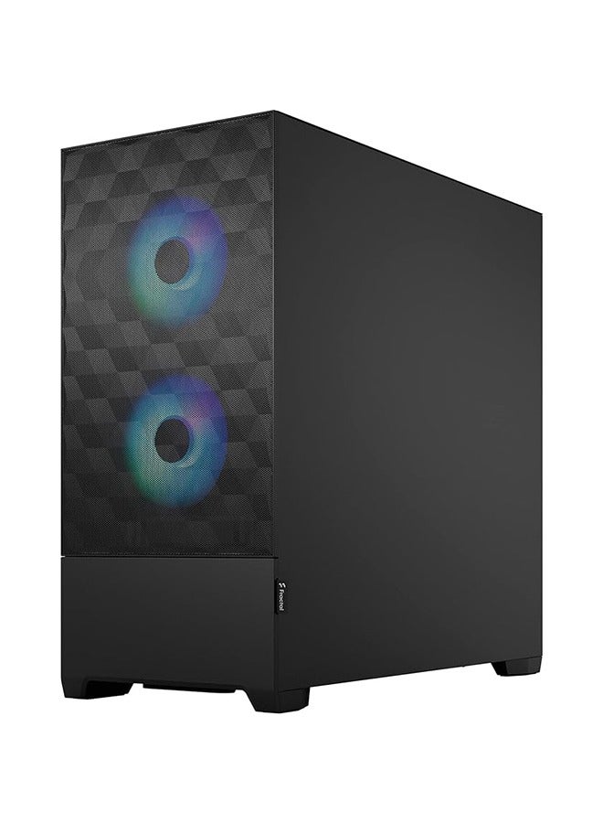 Pop Air ATX Mid Tower Gaming Case, Tempered Glass Clear Tint, 7 Expansion Slots, 2x 120/140 mm Fan, 2x 5.25” Drive Mounts, Up To 280mm Radiator Support, RGB Black | FD-C-POR1A-06