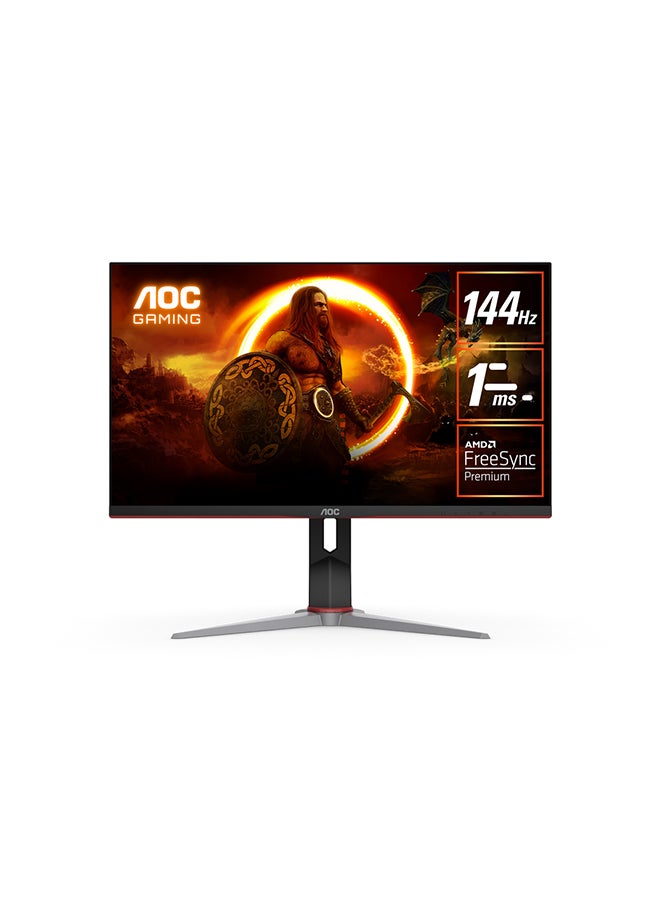 U28G2X 28-Inch (IPS LCD) 4K Gaming Monitor, DisplayHDR 400, 3840 × 2160 (UHD),  144Hz, 1ms, VESA Certified DisplayHDR 400, HDMI 2.0 x 2, DisplayPort 1.4 x 2, FreeSync Premium tear-free immersion Black & Red