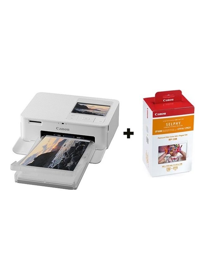 Selphy CP1500 With 108 Sheet And Ink Set White