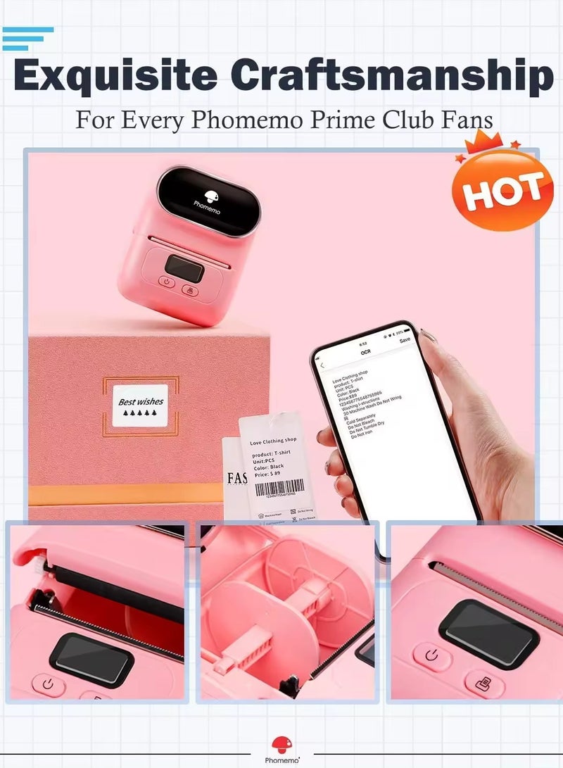 Label Maker Machine Phomemo M110 Portable Bluetooth Thermal Label Printer Sticker Maker Barcode Printer for Clothing Jewelry Retail Mailing Support Arabic and English For iOS & Android