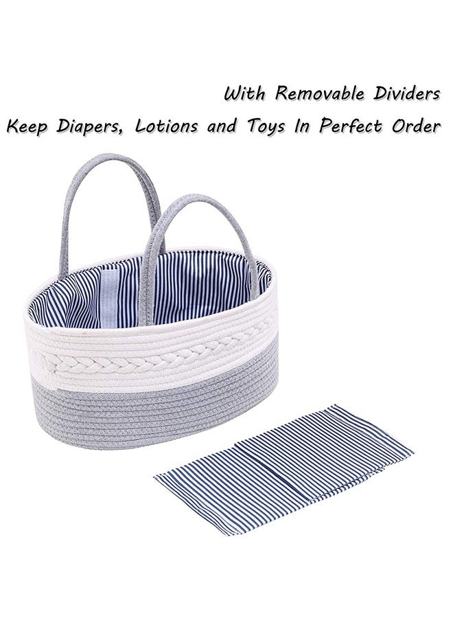 Baby Diaper Caddy With Changing Mats 50 Count - Grey