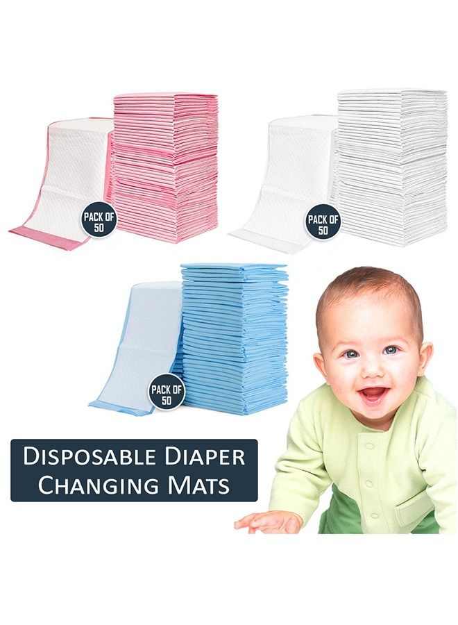 Baby Diaper Caddy With Changing Mats 50 Count - Grey