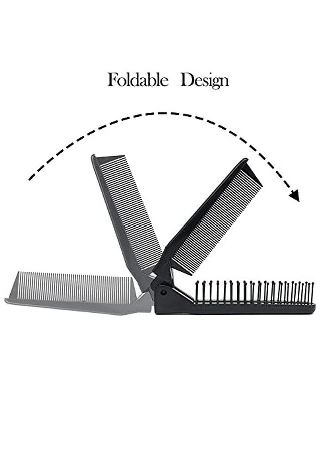 Portable Travel Folding Hair Brush Compact Pocket Hair Comb Double Headed Antistatic Comb