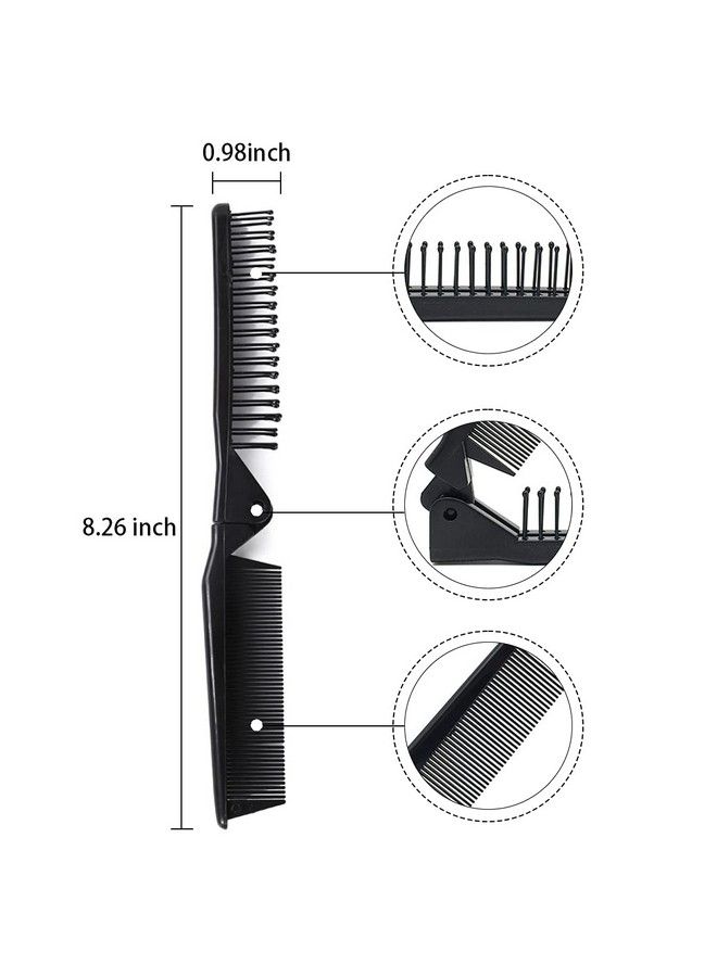 Portable Travel Folding Hair Brush Compact Pocket Hair Comb Double Headed Antistatic Comb