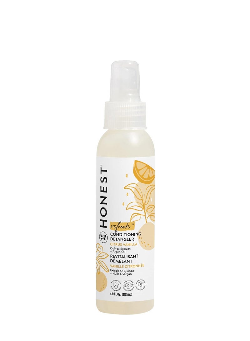 The Honest Company Conditioning Hair Detangler | Leave-in Conditioner + Fortifying Spray | Tear-free, Cruelty-Free, Hypoallergenic | Citrus Vanilla Refresh, 4 fl oz