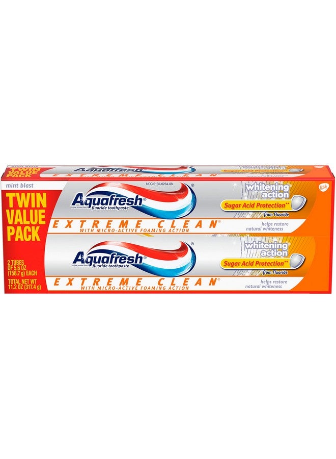 Extreme Clean Whitening Action Fluoride Toothpaste For Cavity Protection 5.6 Ounce Twinpack (Two 5.6Oz Tubes)