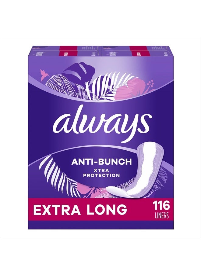 Anti-Bunch Xtra Protection Daily Liners, Extra Long Length, Unscented, 116 Count