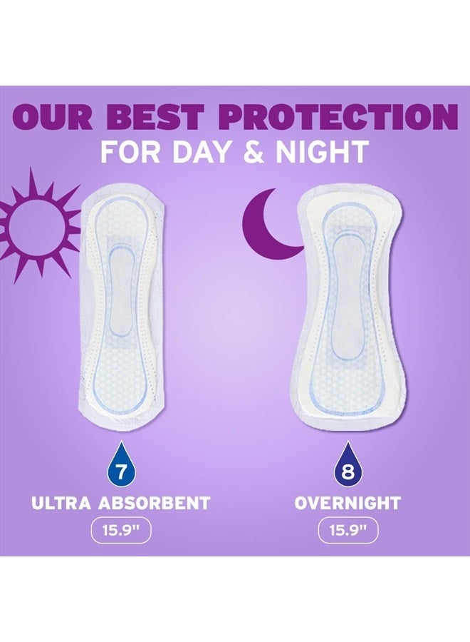 Incontinence Pads & Postpartum Incontinence Pads, 7 Drop Ultra Absorbency, Long Length, 39 Count, Packaging May Vary