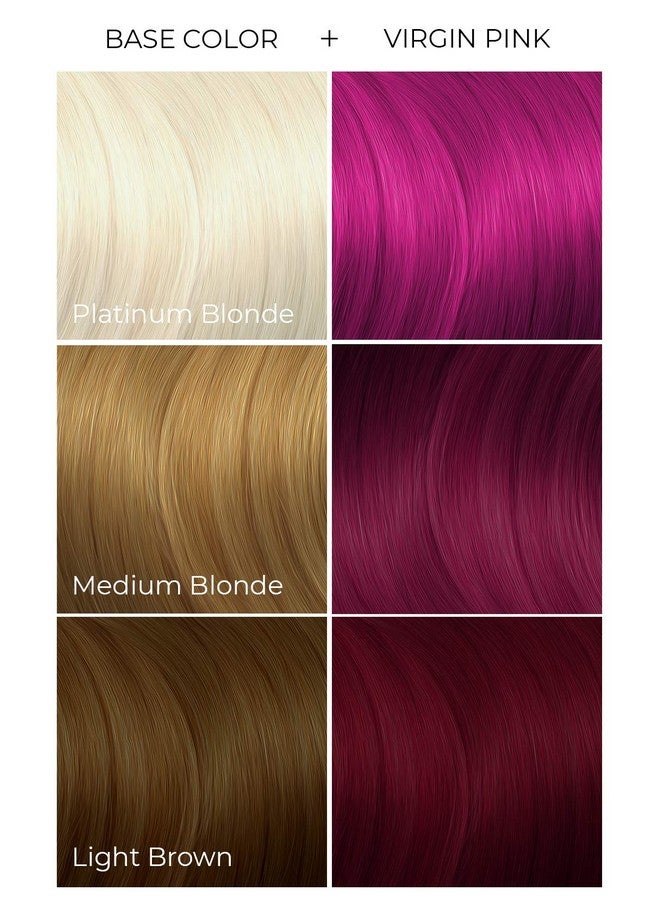 Vegan And Cruelty Free Semi Permanent Hair Color Dye (8 Fl Oz Virgin Pink)