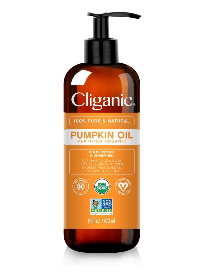 Liganic Organic Pumpkin Seed Oil 100% Pure For Face & Hair ; Natural Cold Pressed Unrefined