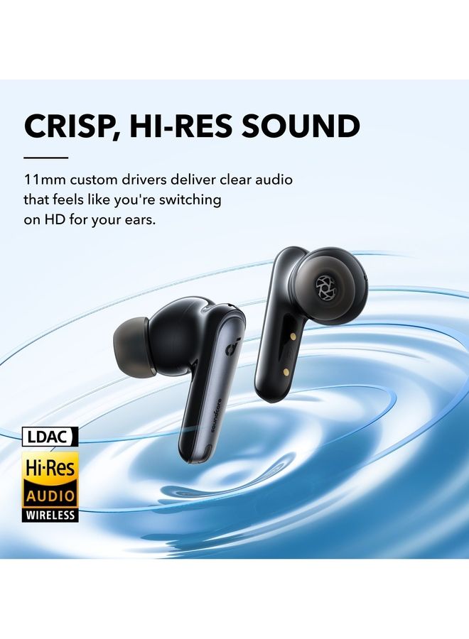 Liberty 4 NC Earbuds, 98.5 Percent Noise Reduction, Adaptive Cancelling To Ears And Environment, Hi-Res Sound, 50H Battery, Wireless Charging, Bluetooth 5.3 Black