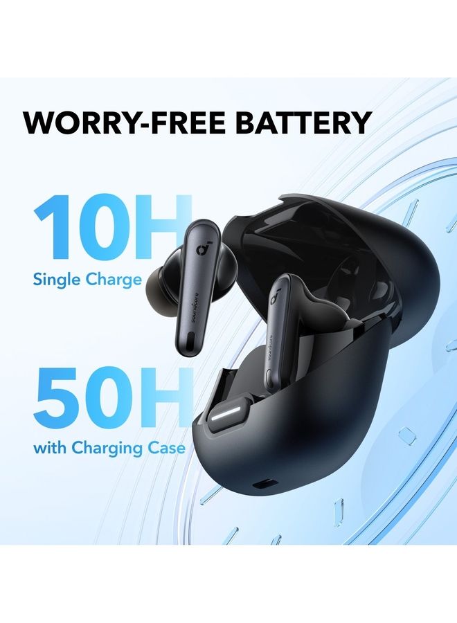 Liberty 4 NC Earbuds, 98.5 Percent Noise Reduction, Adaptive Cancelling To Ears And Environment, Hi-Res Sound, 50H Battery, Wireless Charging, Bluetooth 5.3 Black