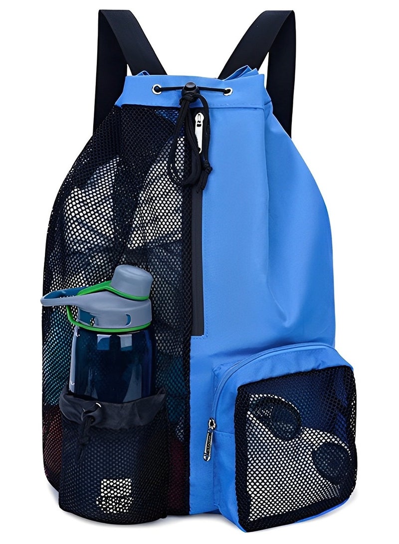 Skycare Swim Bag Mesh Drawstring Backpack with Wet Pocket Beach Backpack for Swimming, Gym, and Workout Gear