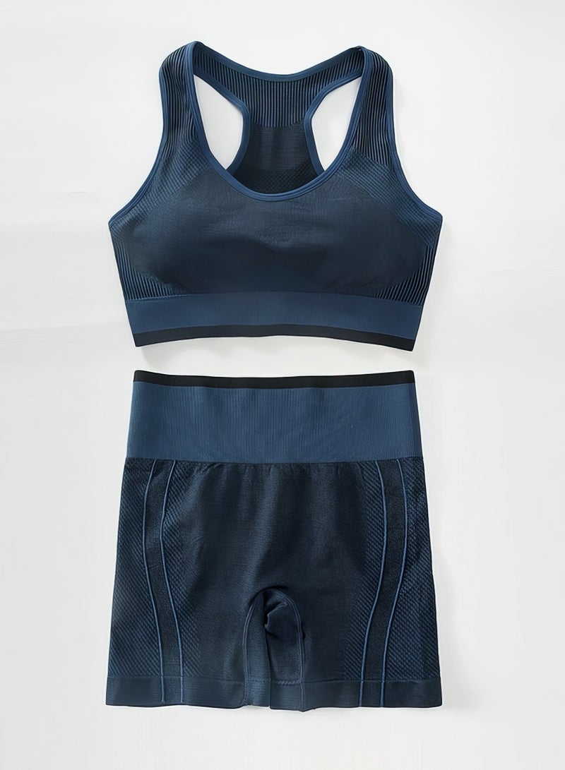 Women's Sportswear Set in Navy Blue with Bra & Panties