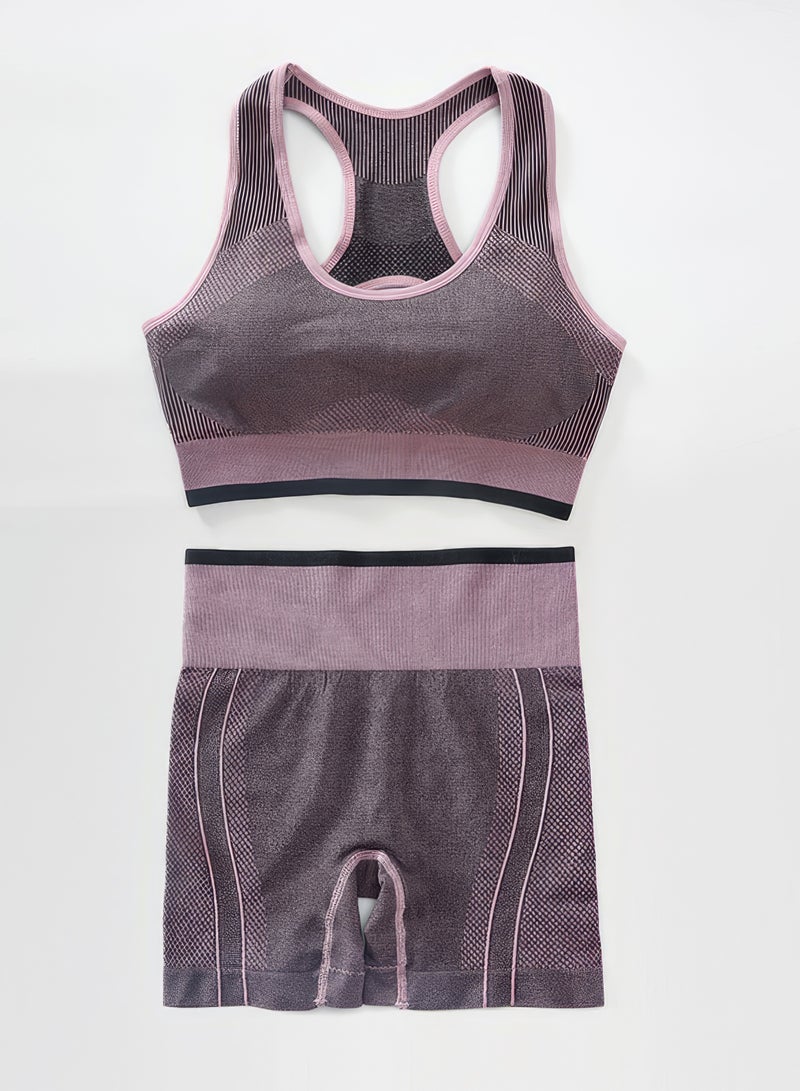 Women's Sportswear Set in Pink and Gray with Bra & Panties