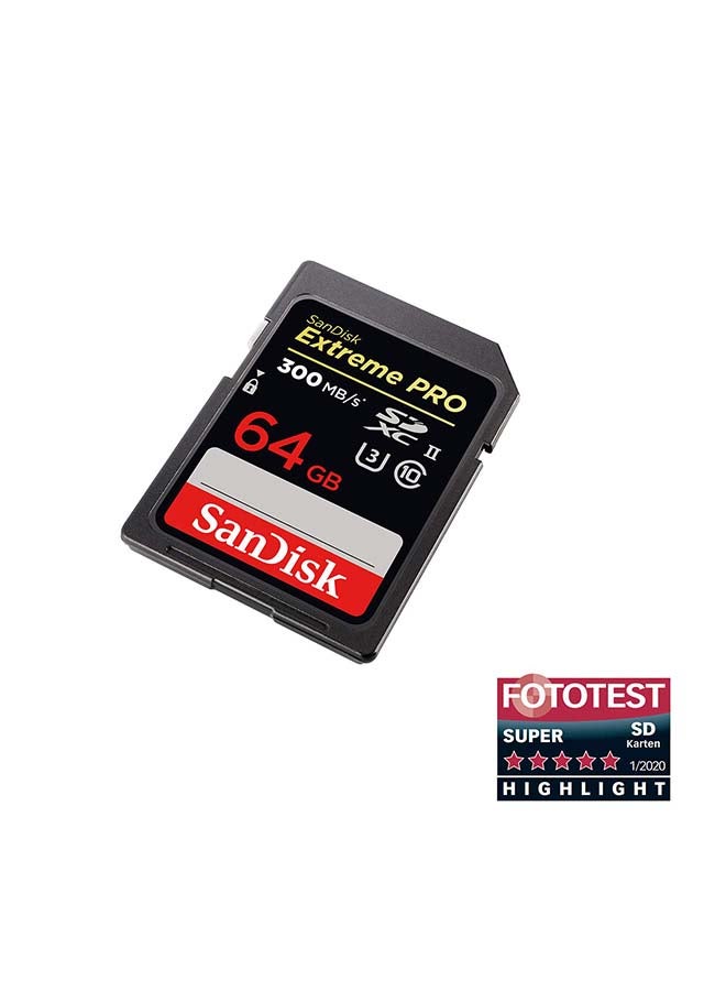 Extreme Pro SD 300 Mb/s,C10,UHS-II,U3 64 GB