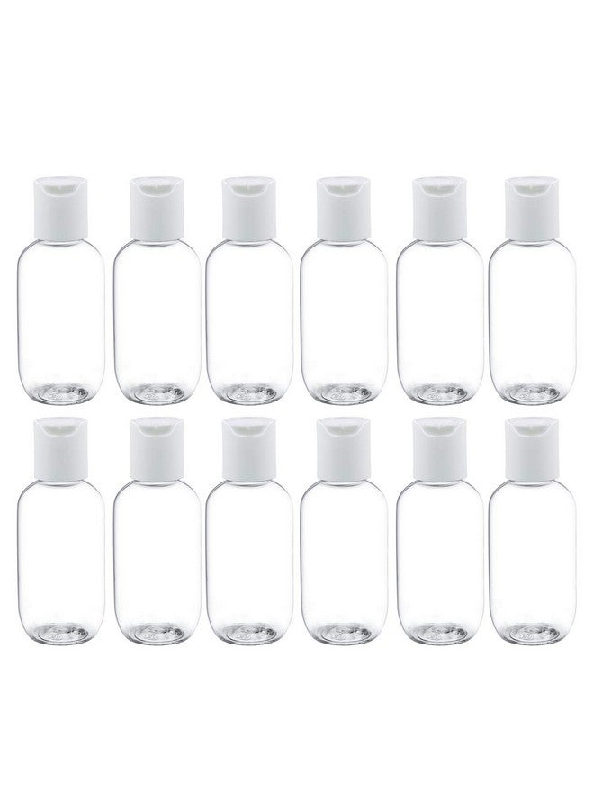 60Ml2Oz Empty Plastic Refillable Essentials Bottles With Disc Top Flip Cap12 Pack