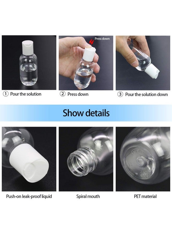 60Ml2Oz Empty Plastic Refillable Essentials Bottles With Disc Top Flip Cap12 Pack