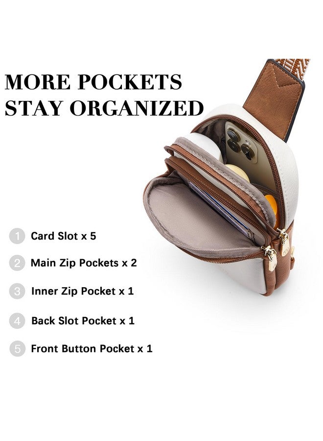 Small Sling Bag Crossbody Bags For Women Trendy Crossbody Purse Leather Chest Bag Beige