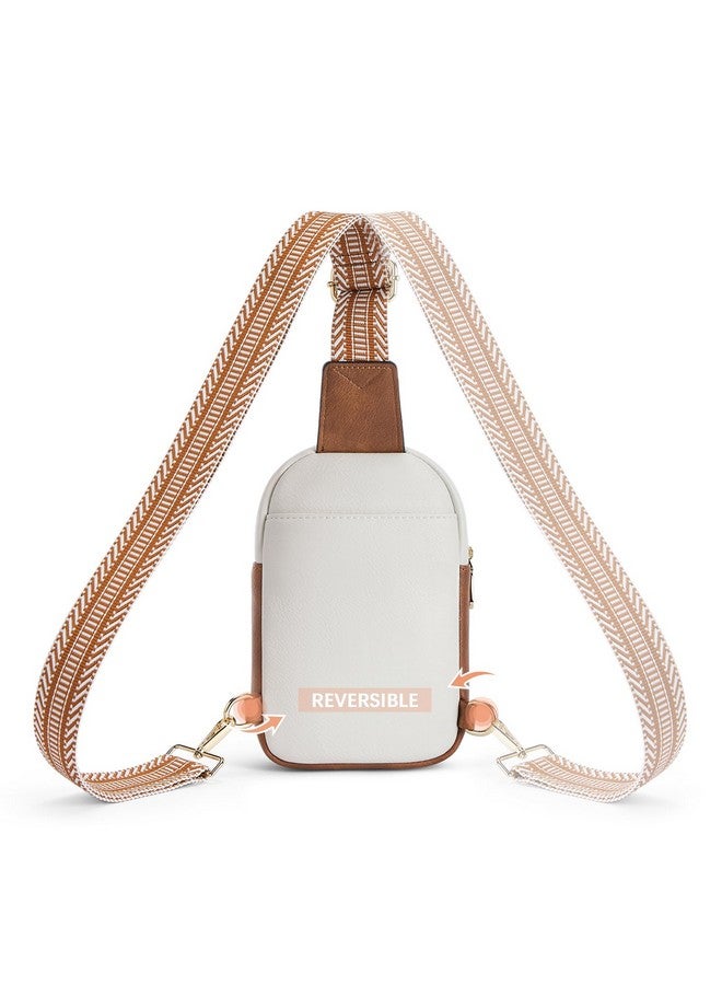 Small Sling Bag Crossbody Bags For Women Trendy Crossbody Purse Leather Chest Bag Beige