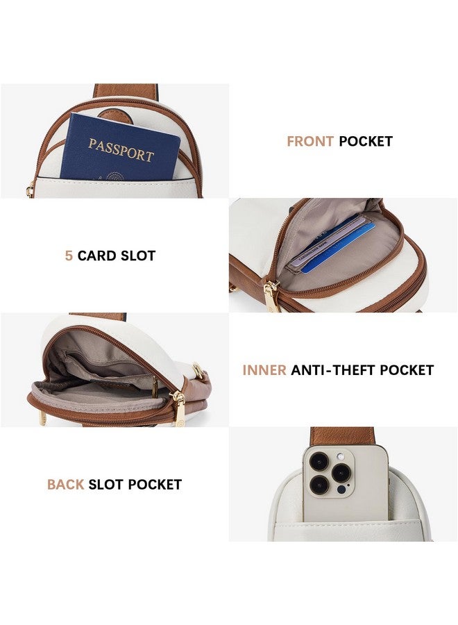 Small Sling Bag Crossbody Bags For Women Trendy Crossbody Purse Leather Chest Bag Beige