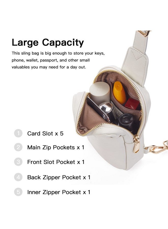 Small Sling Bag For Women Leather Crossbody Bag For Women White
