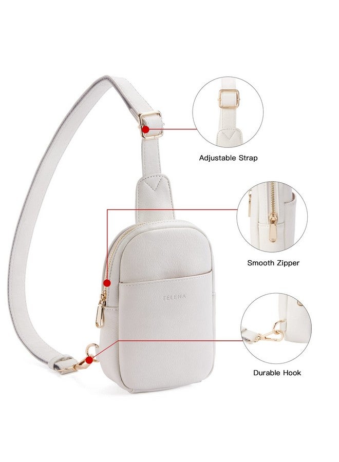 Small Sling Bag For Women Leather Crossbody Bag For Women White